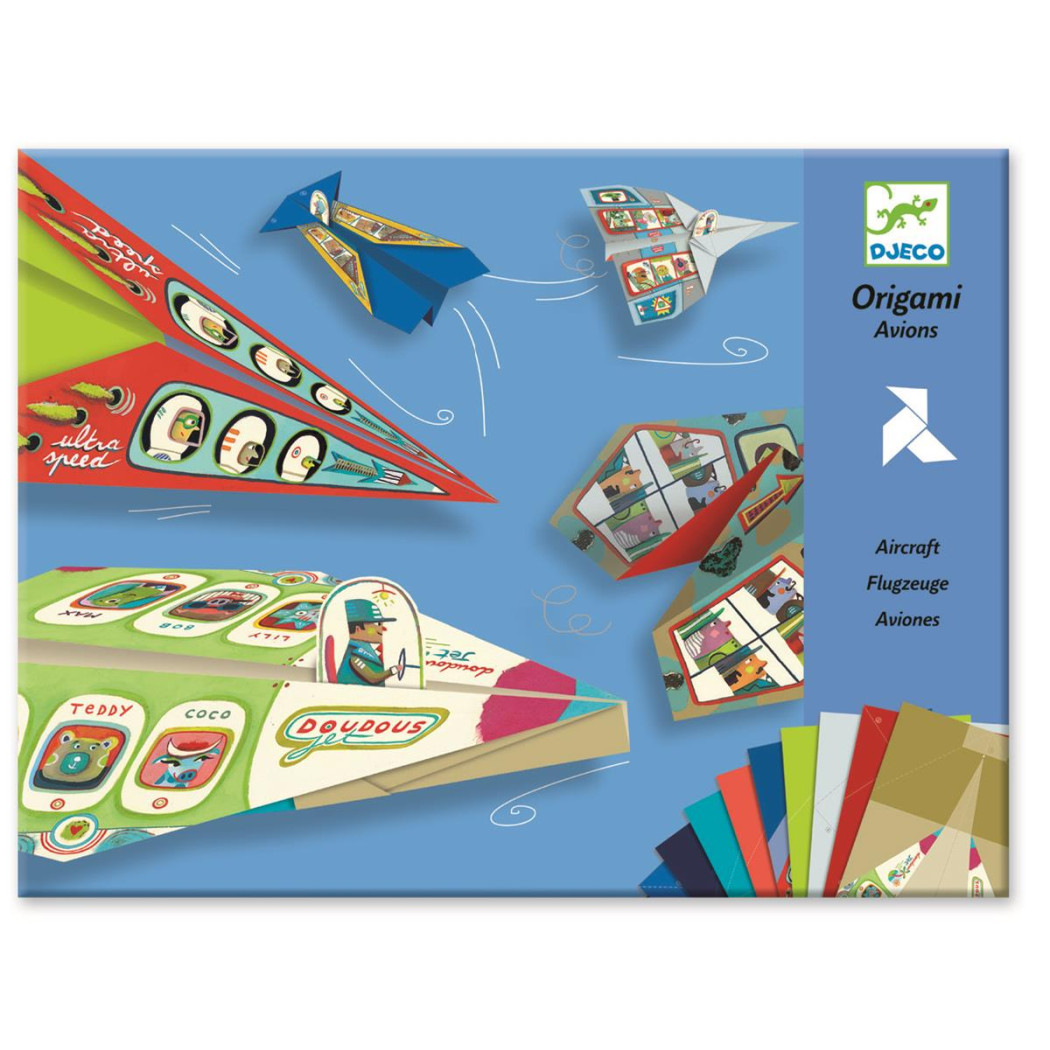 Samoloty - Zestaw do Układania Latających Samolotów z Instrukcją - Origami Zrób to Sam DIY - Djeco