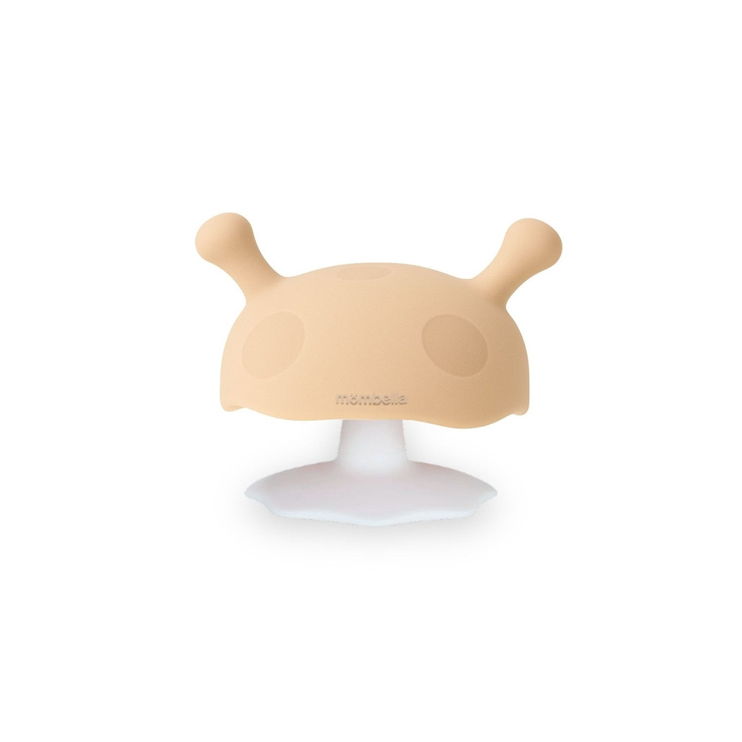 Owsiany - Beżowy - Gryzak Uspokajający Grzybek z Funkcją Smoczka - Mombella Mushroom