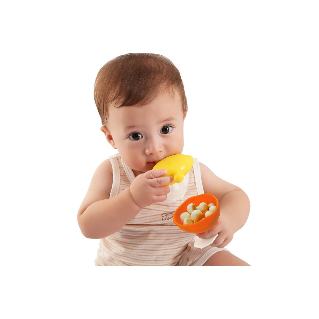 Owsiany - Beżowy - Gryzak Uspokajający Grzybek z Funkcją Smoczka - Mombella Mushroom