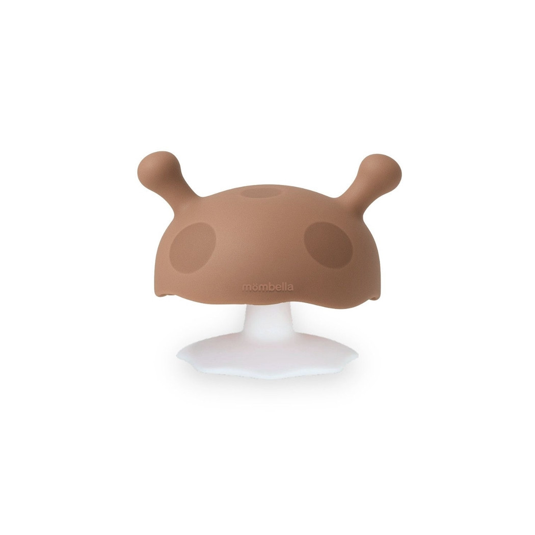 Mokka - Jasnobrązowy - Gryzak Uspokajający Grzybek z Funkcją Smoczka - Mombella Mushroom