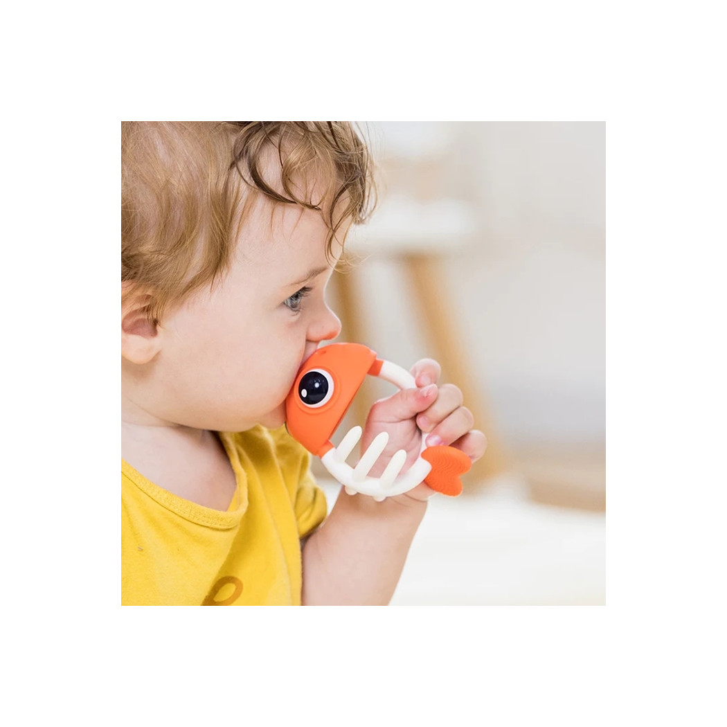 Rybka - Gryzak Uspokajający 3w1 - Silikonowy z Funkcją Smoczka - Mombella