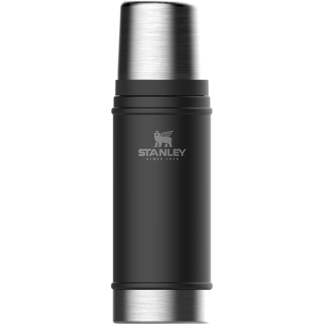 Black Matte 0.47L - Termos na Napoje - Legendary Classic - Butelka Termiczna z Zakrętką-Kubkiem - Stanley