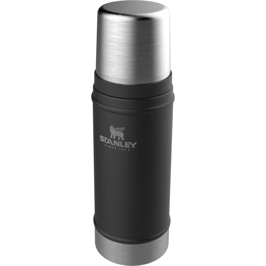 Black Matte 0.47L - Termos na Napoje - Legendary Classic - Butelka Termiczna z Zakrętką-Kubkiem - Stanley