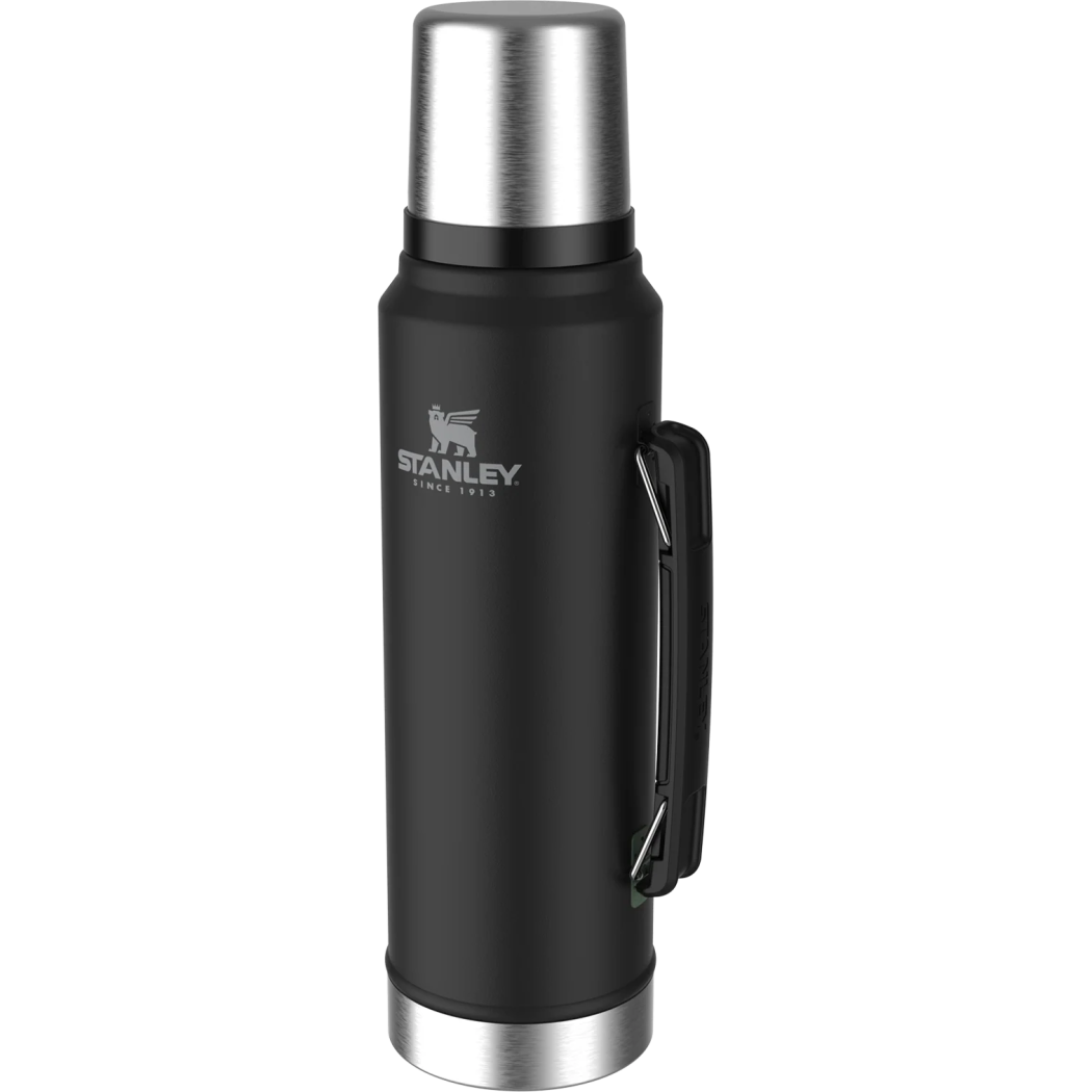 Black Matte 1.0L - Termos na Napoje - Legendary Classic - Butelka Termiczna z Zakrętką-Kubkiem - Stanley
