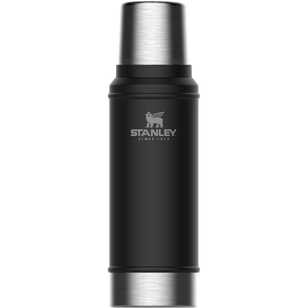 Black Matte 0.75L - Termos na Napoje - Legendary Classic - Butelka Termiczna z Zakrętką-Kubkiem - Stanley