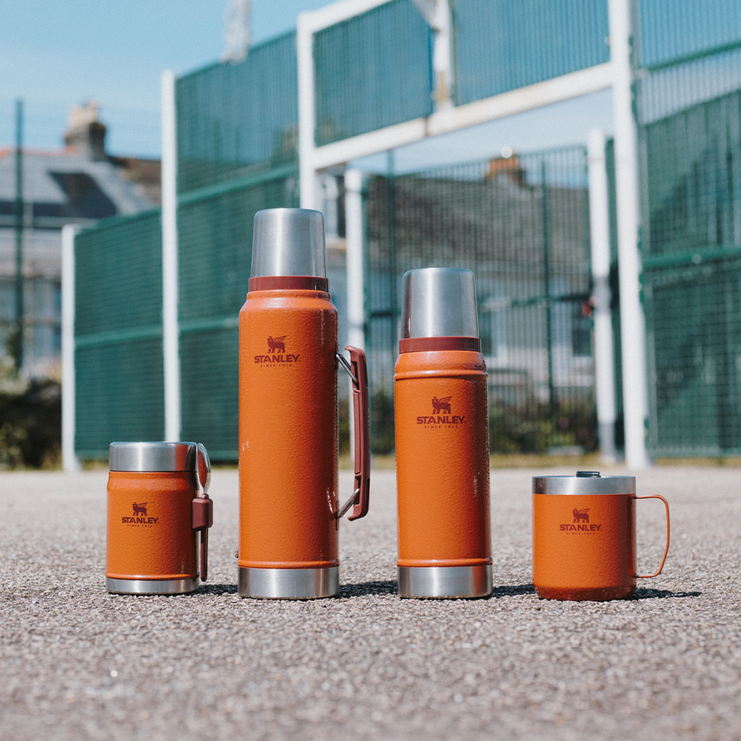 Hammertone Clay - Ceglasty Termos 0.4L - Termos Obiadowy z Łyżkowidelcem Spork - Stanley