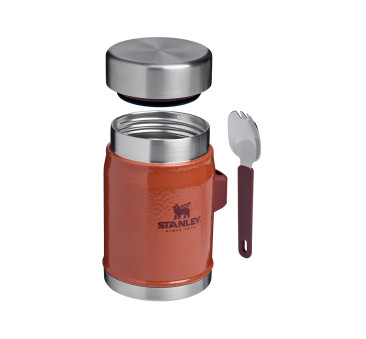 Hammertone Clay - Ceglasty Termos 0.4L - Termos Obiadowy z Łyżkowidelcem Spork - Stanley