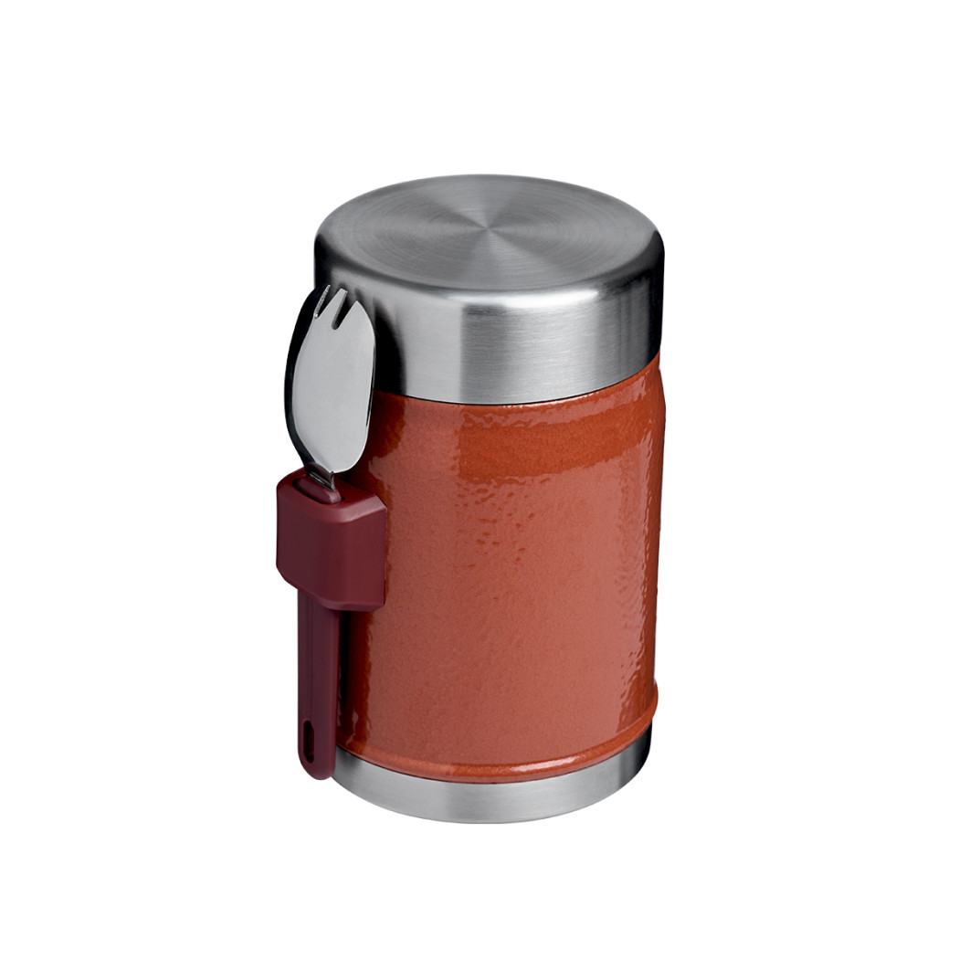 Hammertone Clay - Ceglasty Termos 0.4L - Termos Obiadowy z Łyżkowidelcem Spork - Stanley