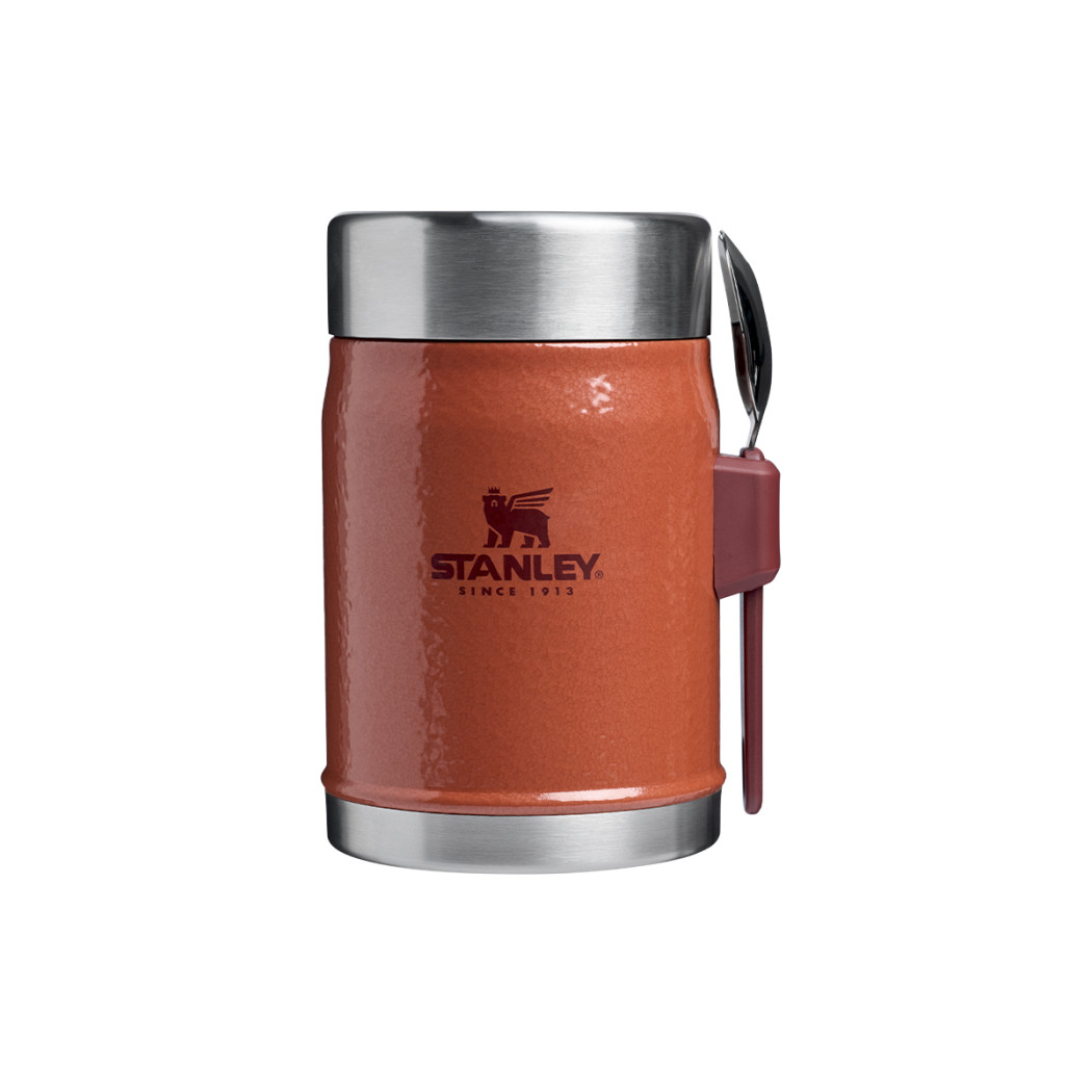 Hammertone Clay - Ceglasty Termos 0.4L - Termos Obiadowy z Łyżkowidelcem Spork - Stanley