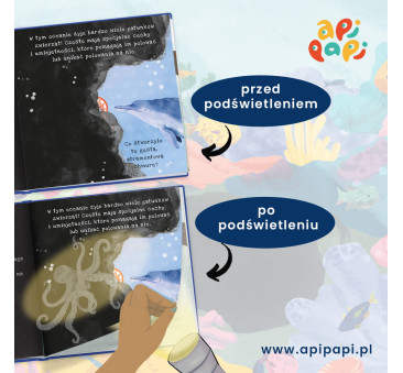Oceany - Wyjątkowa Książka Pozwalająca Zobaczyć Świat pod Wodą - Podświetl i Odkryj - Wydawnictwo Api Papi