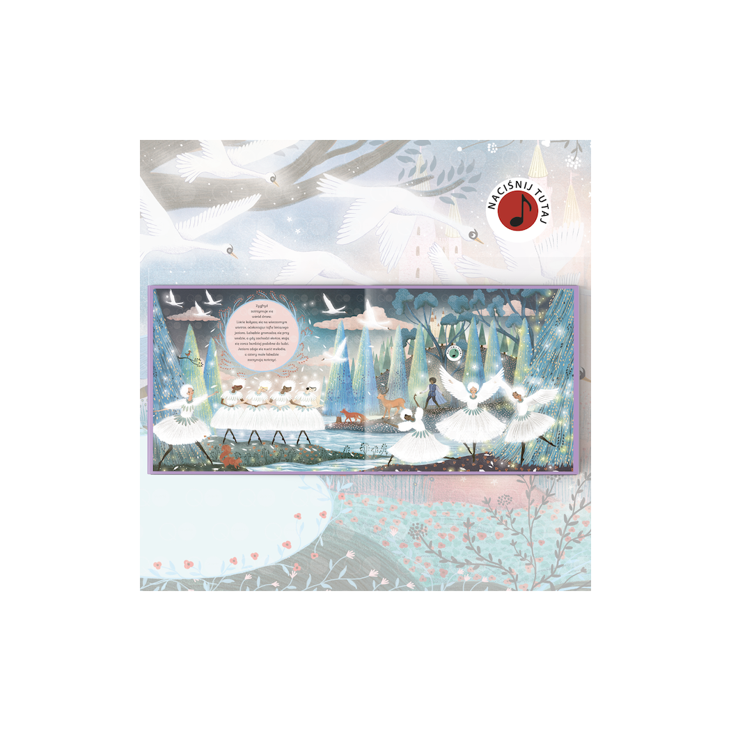 Jezioro Łabędzie - Muzyczne Opowieści - Piotr Czajkowski - Książka z Pozytywką - Wydawnictwo Api Papi