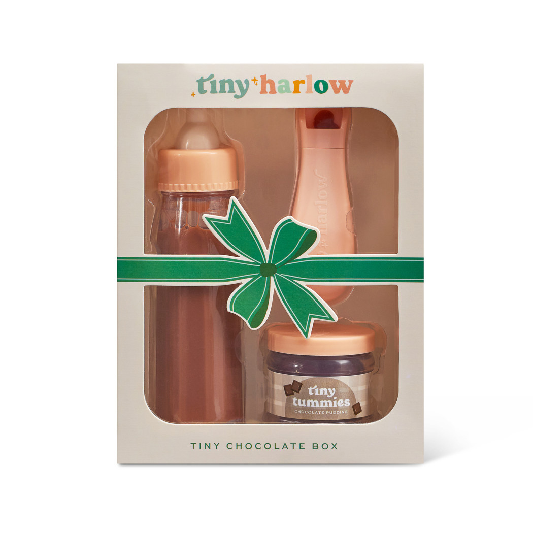 Magiczna Butelka z Mlekiem Czekoladowym i Słoiczek z Deserkiem - Chocolate Box - Tiny Harlow