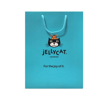 Niebieska Duża Torba Papierowa z logo Jellycat...