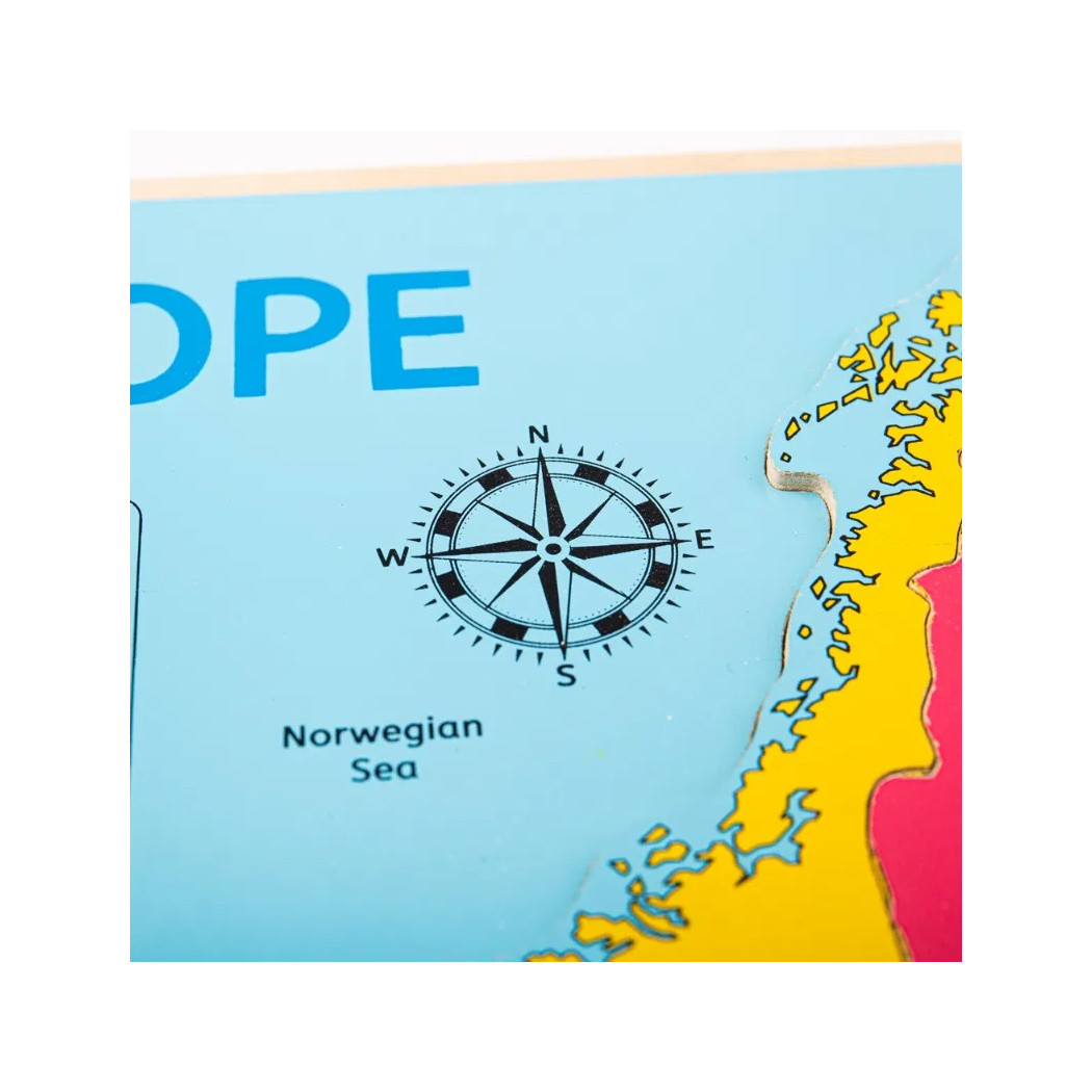 Mapa Europy - Drewniane Puzzle dla Dzieci 30 x 38 cm - Zabawka Edukacyjna - BigJigs Toys