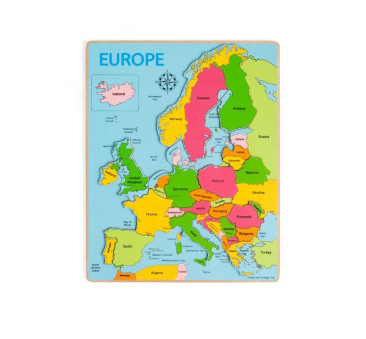 Mapa Europy - Drewniane Puzzle dla Dzieci 30 x 38 cm - Zabawka Edukacyjna - BigJigs Toys