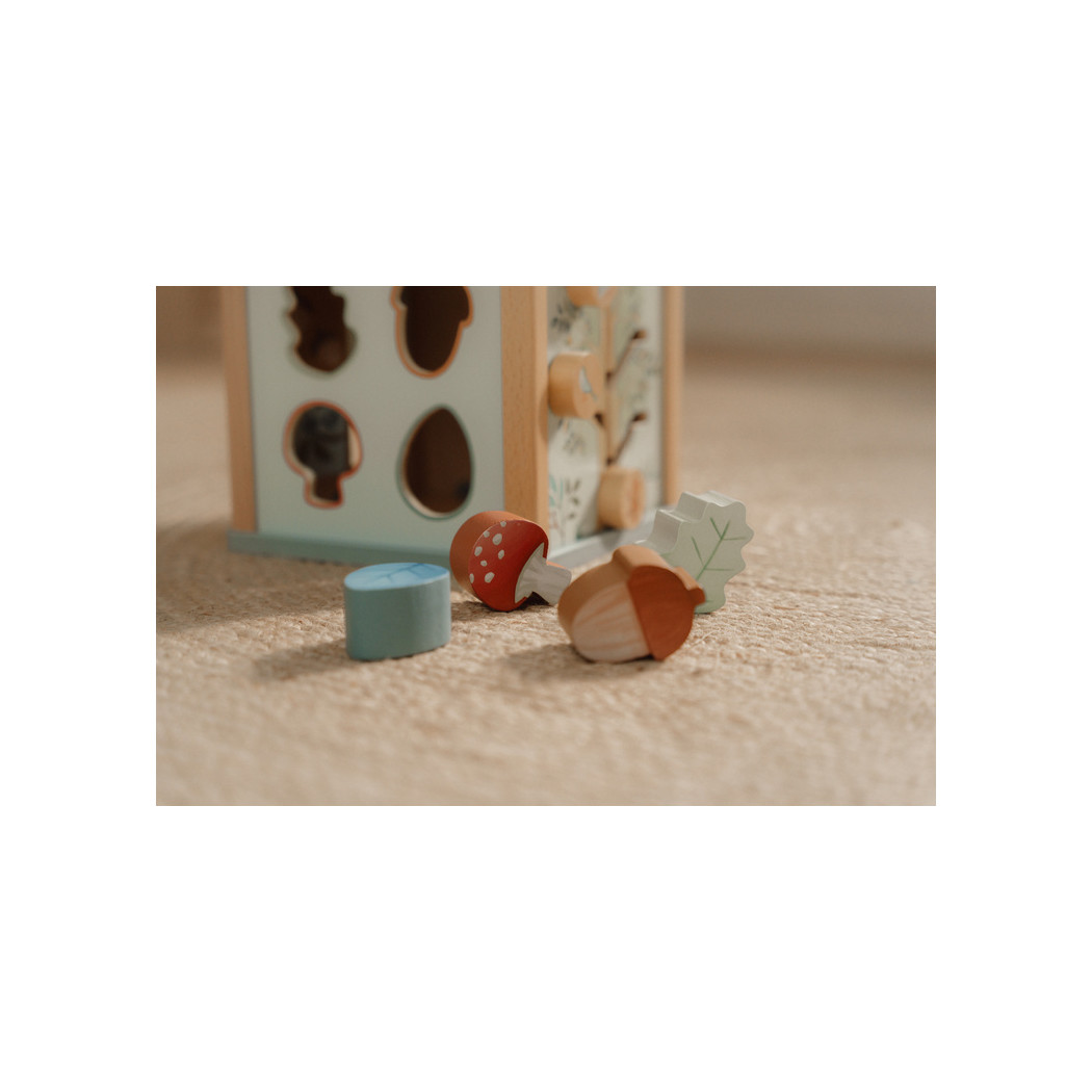 Forest Friends - Drewniana Kostka Edukacyjna Aktywizująca Manipulacyjna - Little Dutch