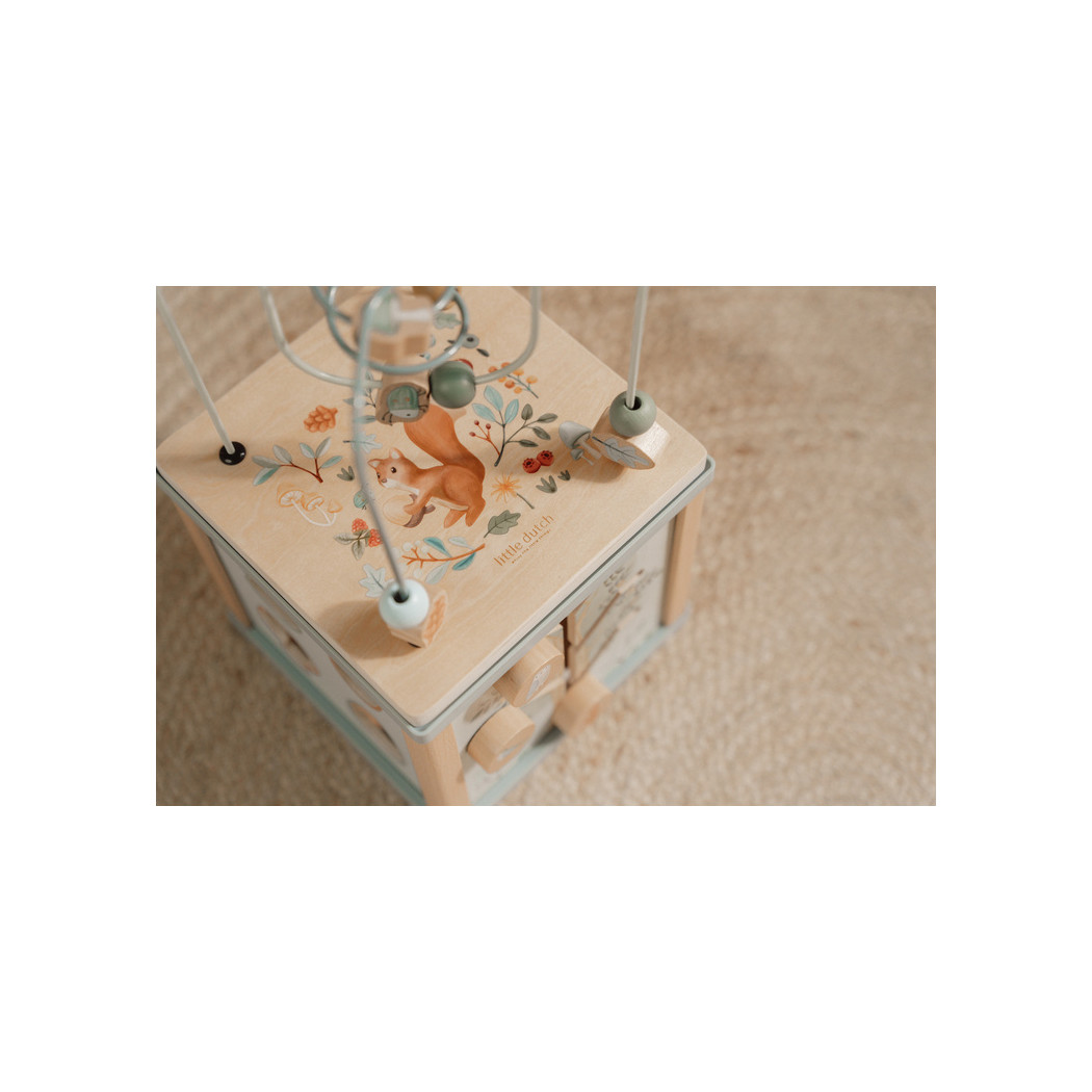 Forest Friends - Drewniana Kostka Edukacyjna Aktywizująca Manipulacyjna - Little Dutch