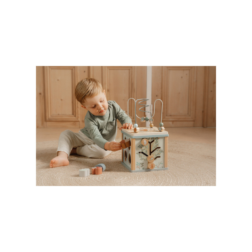 Forest Friends - Drewniana Kostka Edukacyjna Aktywizująca Manipulacyjna - Little Dutch