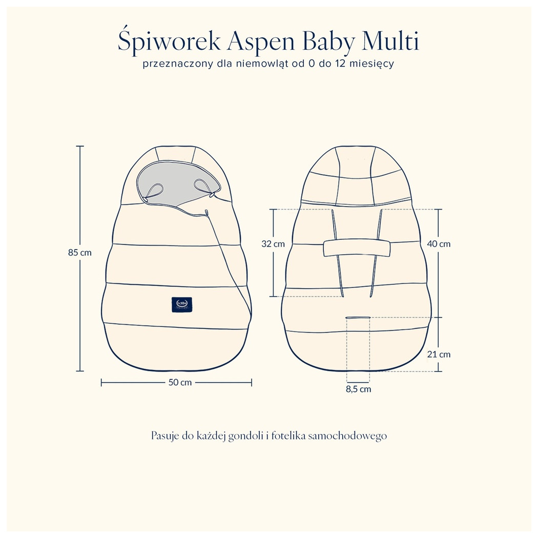 Baby Multi Leopard Cream - Śpiworek do Wózka - by Magdalena Lamparska - Aspen Winterproof - La Millou