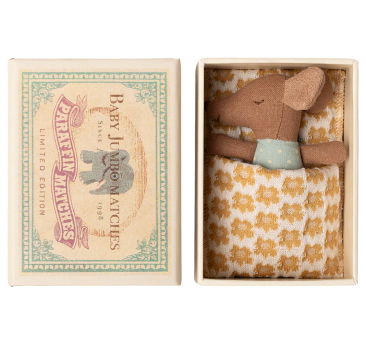 PROMOCJA Myszka Dzidziuś Chłopiec w Pudełku od Zapałek - Sleepy Wakey - Baby Mouse - Maileg