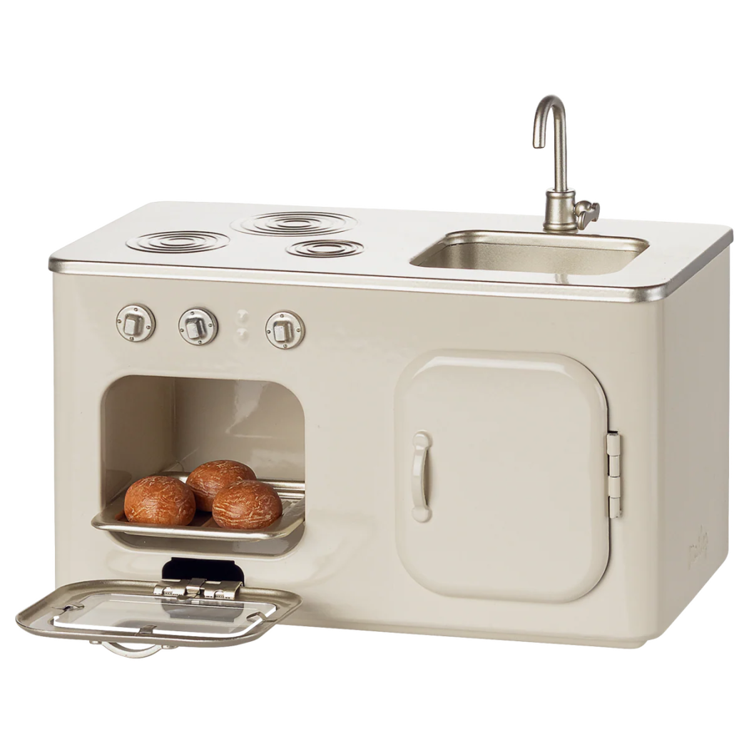 Kuchnia dla Myszek - Metalowa - Kuchenka, Piekarnik i Zlew - Rozmiar Miniature - Maileg