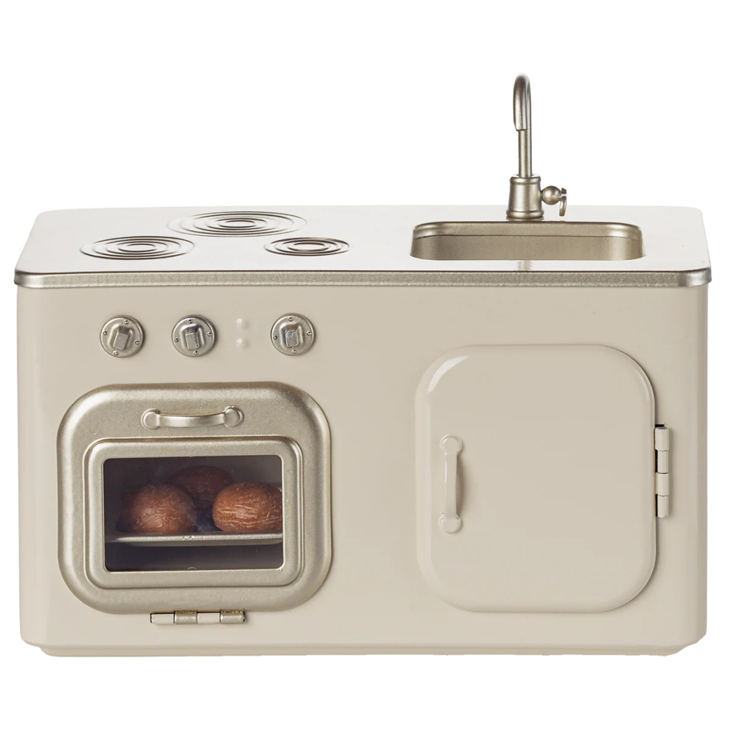 Kuchnia dla Myszek - Metalowa - Kuchenka, Piekarnik i Zlew - Rozmiar Miniature - Maileg