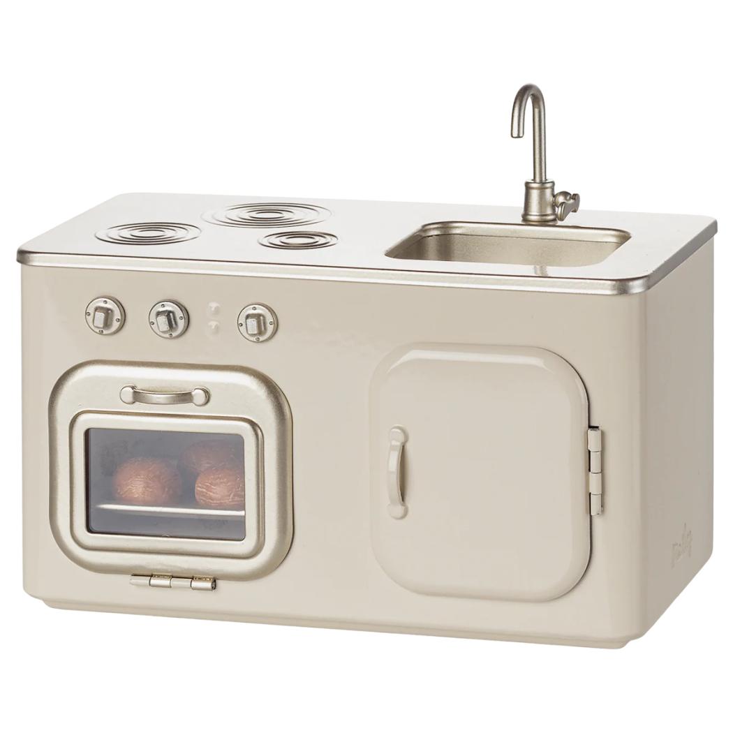 Kuchnia dla Myszek - Metalowa - Kuchenka, Piekarnik i Zlew - Rozmiar Miniature - Maileg