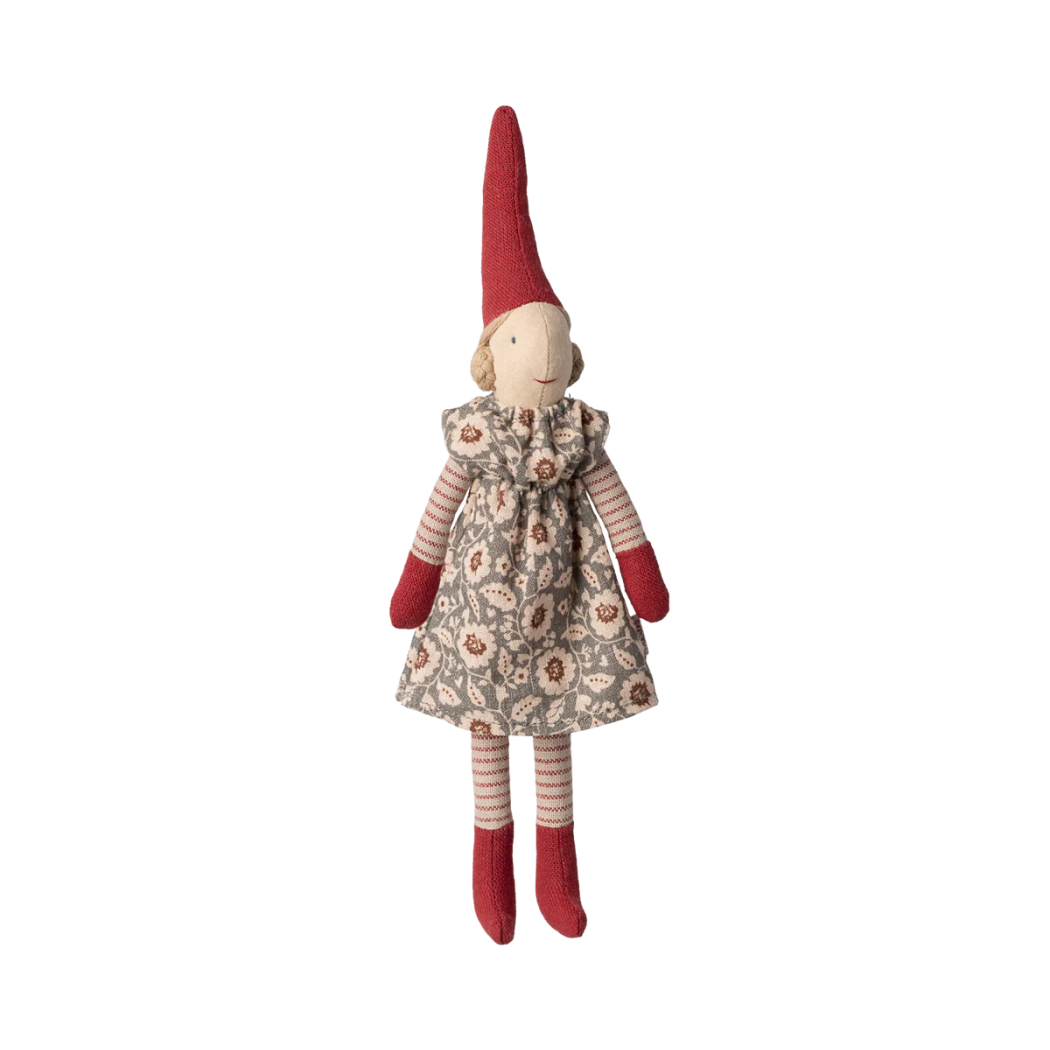 Krasnoludek Pixy w Zimowej Sukience - Dziewczynka - 26 cm - Rozmiar nr 1 - Dekoracja Bożonarodzeniowa - Maileg