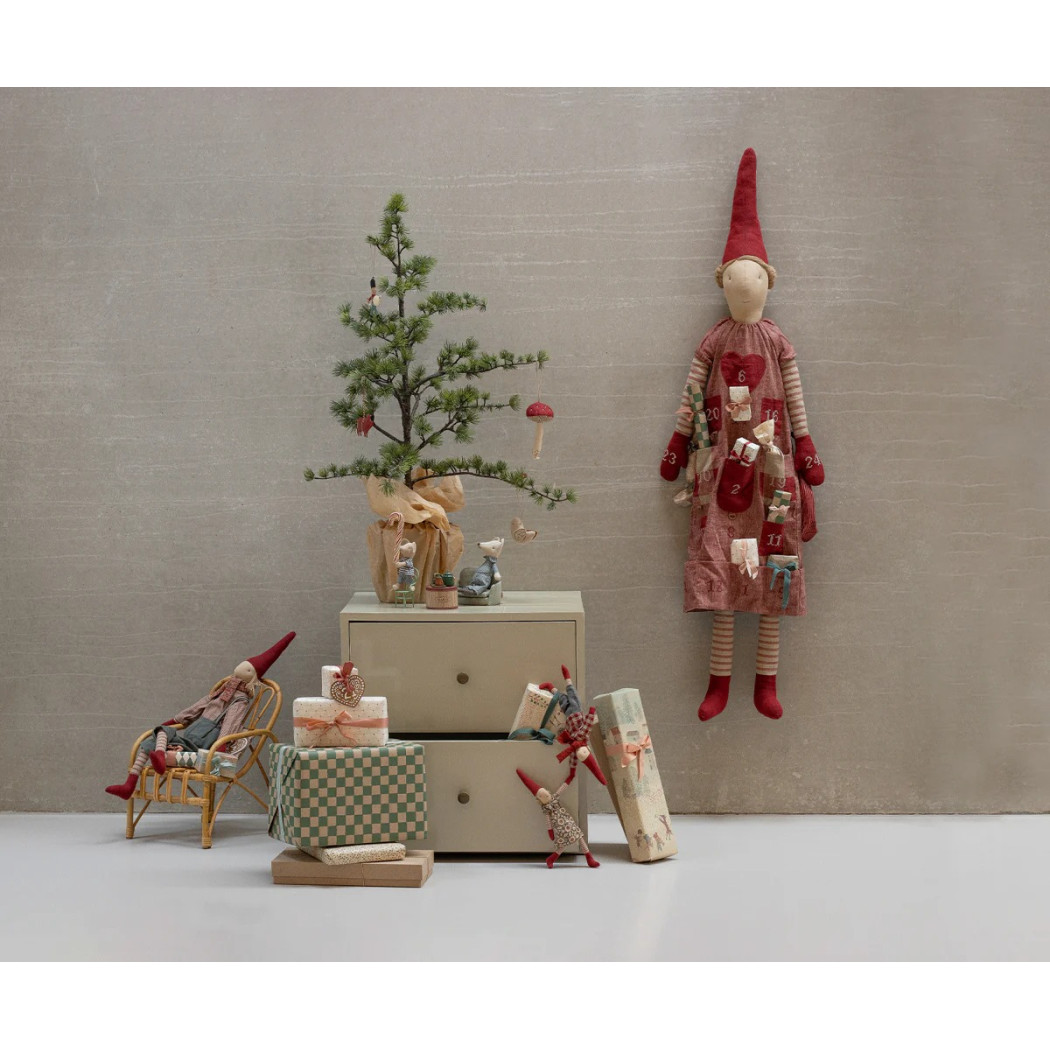 Krasnoludek Pixy w Zimowej Sukience - Dziewczynka - 26 cm - Rozmiar nr 1 - Dekoracja Bożonarodzeniowa - Maileg