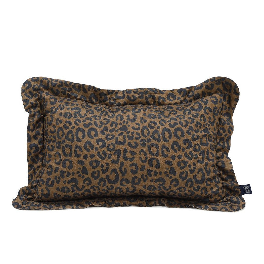 Leopard Choco - Bawełniana Poduszka do Spania XL z Falbaną - 50x70 cm - La Millou