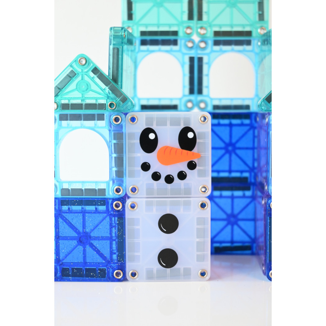 Winter Wonder - Podróżne Klocki Magnetyczne 26 elementów w Metalowym Pudełku - Travel Set - Magna-Tiles