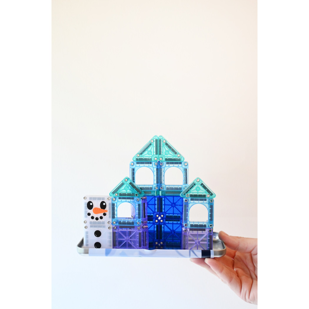 Winter Wonder - Podróżne Klocki Magnetyczne 26 elementów w Metalowym Pudełku - Travel Set - Magna-Tiles