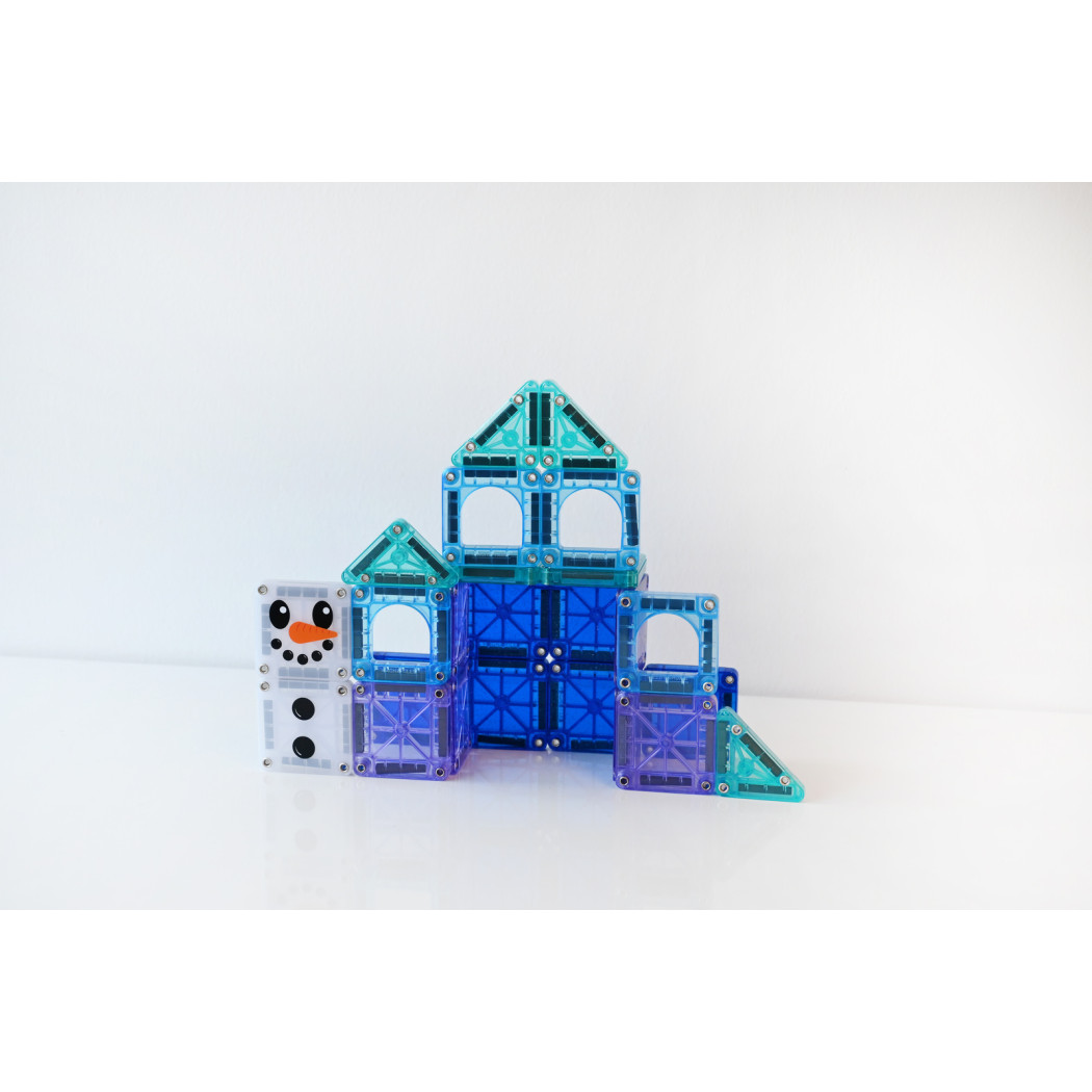 Winter Wonder - Podróżne Klocki Magnetyczne 26 elementów w Metalowym Pudełku - Travel Set - Magna-Tiles