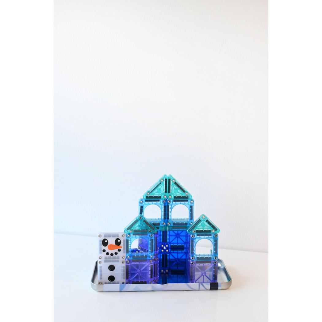 Winter Wonder - Podróżne Klocki Magnetyczne 26 elementów w Metalowym Pudełku - Travel Set - Magna-Tiles