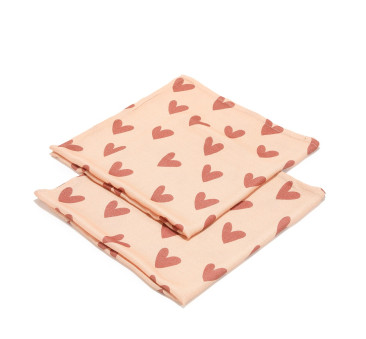 Heartbeat Pink - Zestaw Pieluszek - Pieluszka 100% Bamboo Muślin - 2 sztuki - La Millou