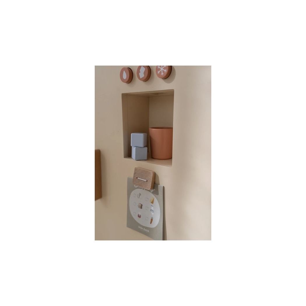 Lodówka z Kostkarką - Duża Zabawka Drewniana - Odgrywanie Ról - Produkty Spożywcze - Little Dutch