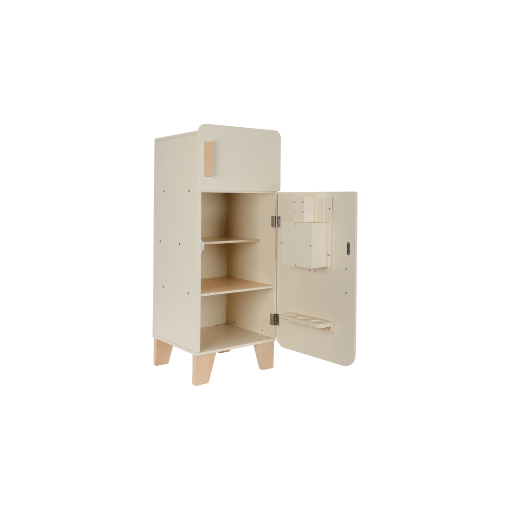 Lodówka z Kostkarką - Duża Zabawka Drewniana - Odgrywanie Ról - Produkty Spożywcze - Little Dutch