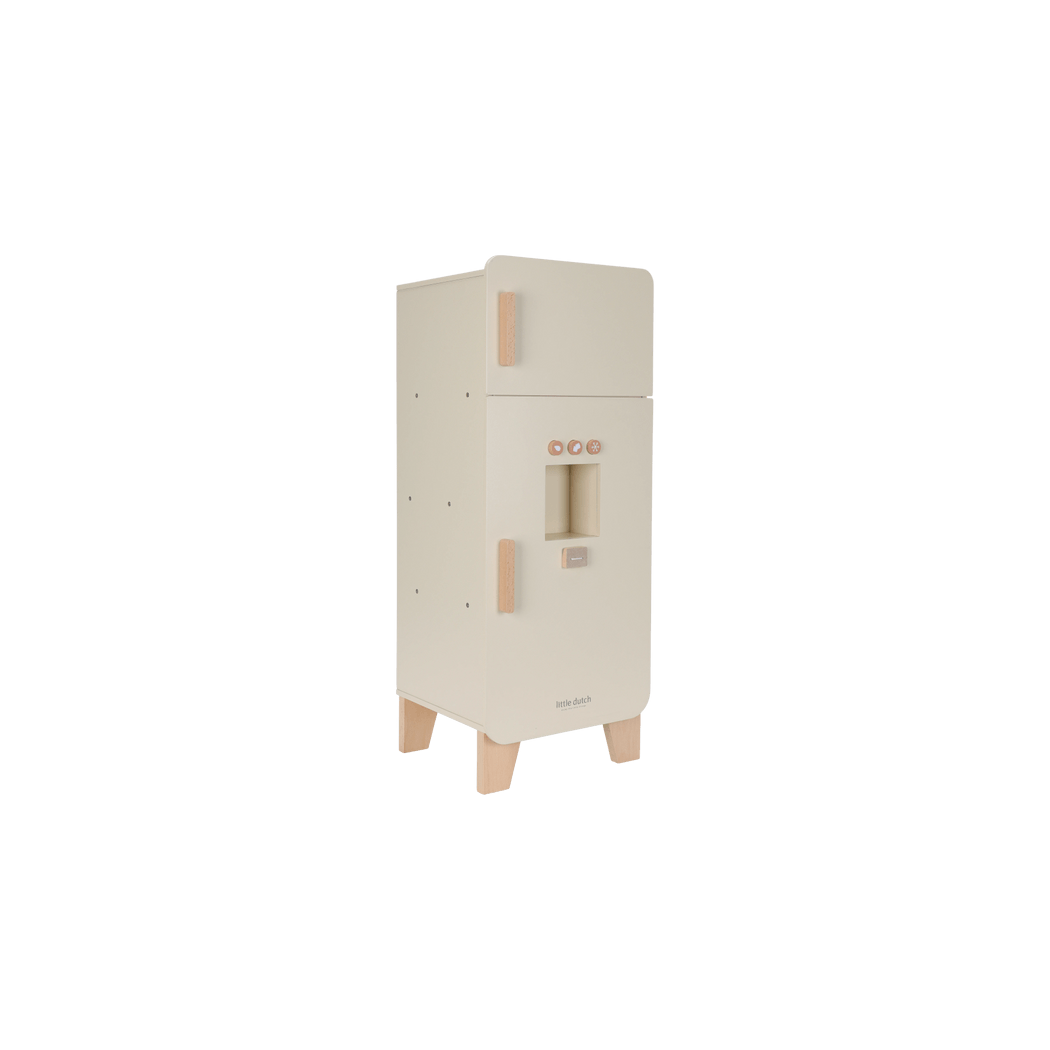 Lodówka z Kostkarką - Duża Zabawka Drewniana - Odgrywanie Ról - Produkty Spożywcze - Little Dutch
