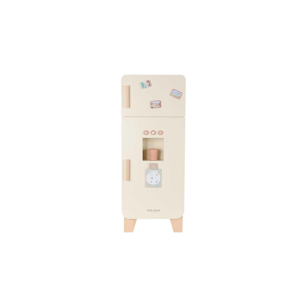 Lodówka z Kostkarką - Duża Zabawka Drewniana - Odgrywanie Ról - Produkty Spożywcze - Little Dutch
