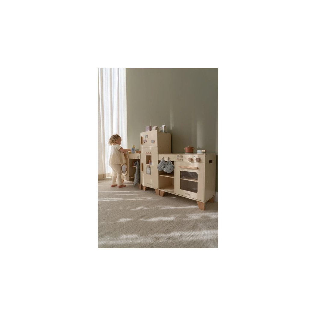 Pralka i Zlew - Duża Zabawka Drewniana - Odgrywanie Ról - Naczynia i Detergenty - Little Dutch