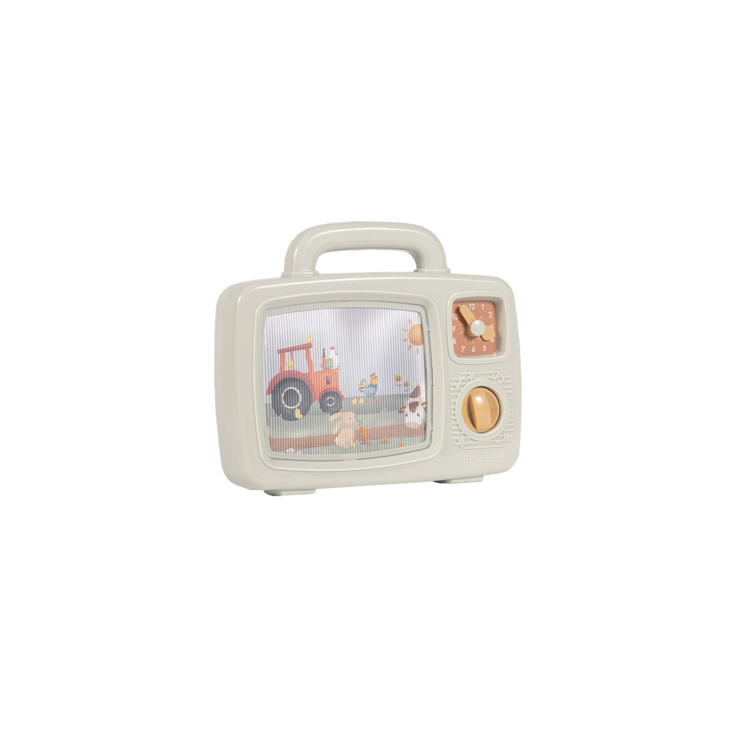 Musical TV Little Farm - Pozytywka Telewizor Vintage - Melodie i Ruchome Obrazki - Little Dutch