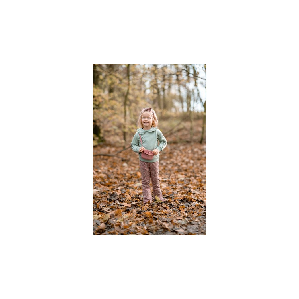 Haftowany Kwiatek - Różowa Torebka Kopertówka dla Dzieci - Little Dutch