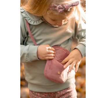 Haftowany Kwiatek - Różowa Torebka Kopertówka dla Dzieci - Little Dutch