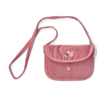 Haftowany Kwiatek - Różowa Torebka Kopertówka dla Dzieci - Little Dutch