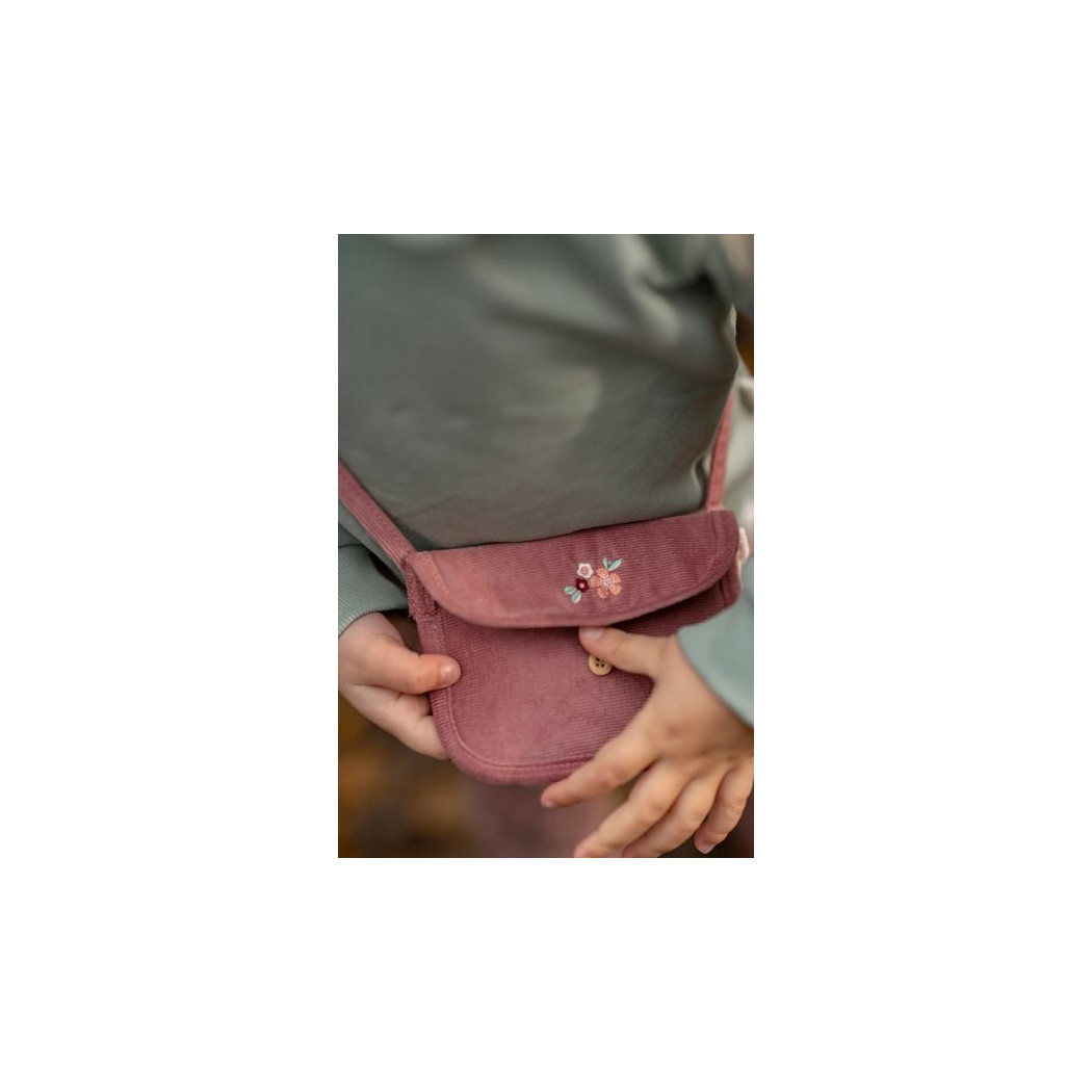 Haftowany Kwiatek - Różowa Torebka Kopertówka dla Dzieci - Little Dutch