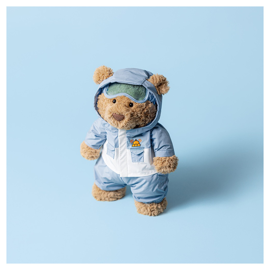 Miś Bartłomiej w Stroju Narciarza z Goglami - 26 cm - w Zimowym Kombinezonie - Maskotka Przytulanka - JellyCat