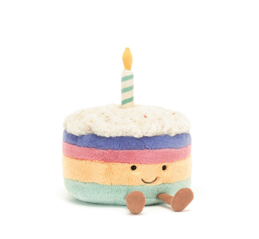 Tęczowy Urodzinowy Torcik - 18 cm - Maskotka Przytulanka - JellyCat