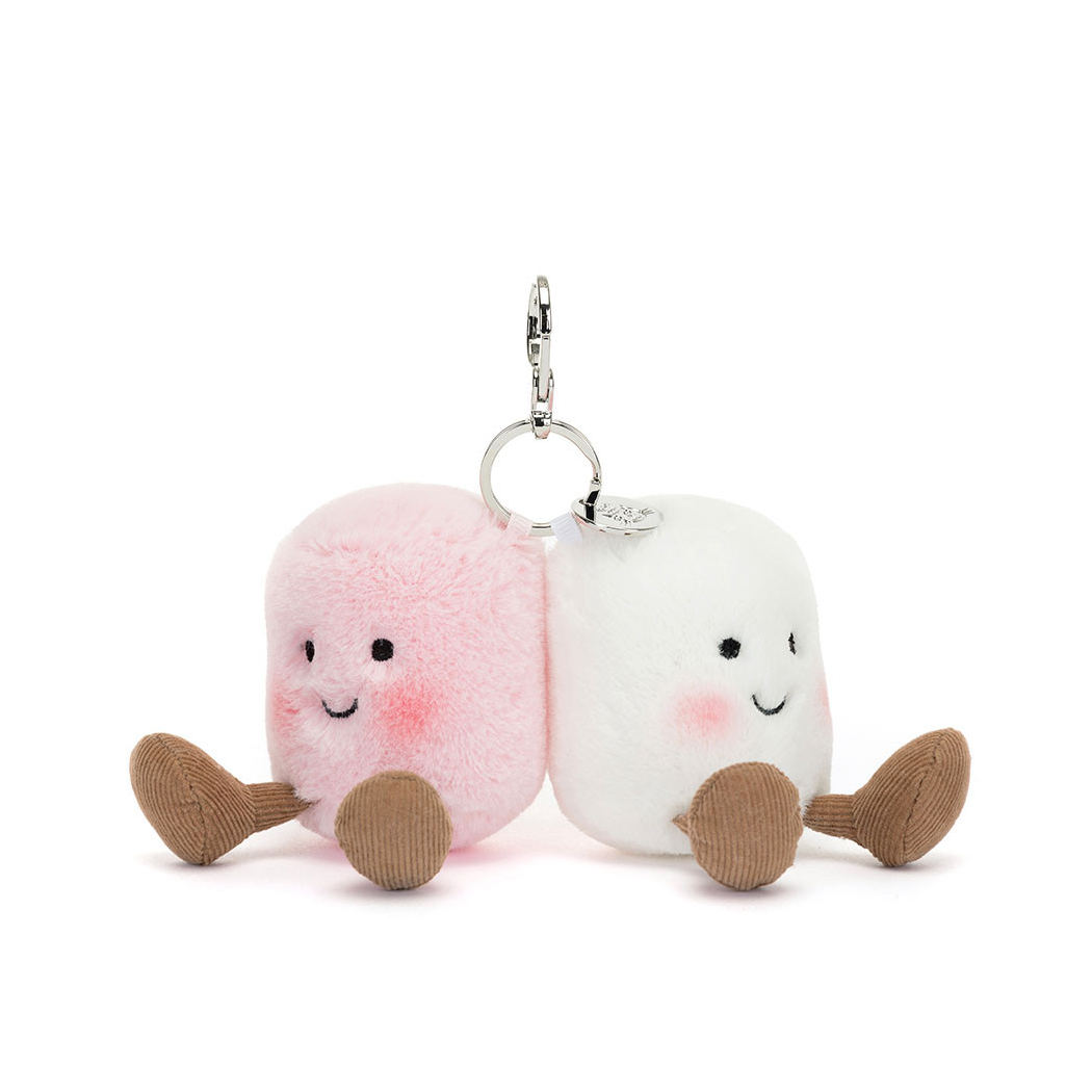 Breloczek Para Pianek - Wesołe Pianki Marshmallows - 15 cm - Pluszowa Ozdoba Maskotka Zawieszka - JellyCat
