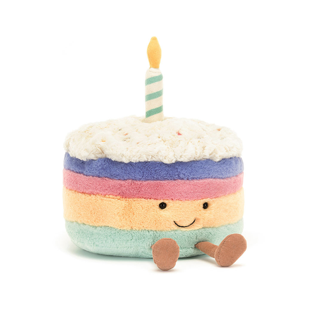Tęczowy Urodzinowy Torcik - 18 cm - Maskotka Przytulanka - JellyCat