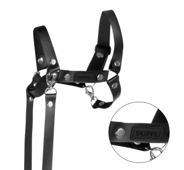 Czarny z Ekoskóry - Kantar/Wodze dla Hobby Horse / Konika na Kiju na Patyku - Skippi